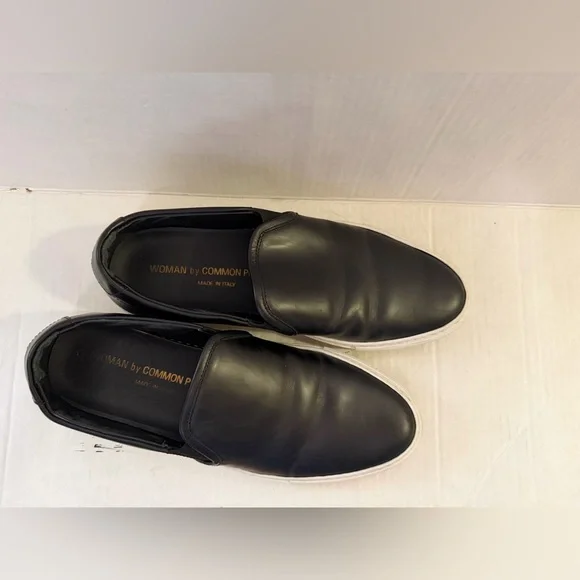 Common Projects Black Leather Slip-Ons - Picture 2 of 9